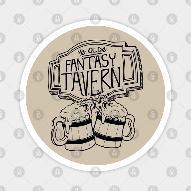 Fantasy Tavern - Black Design Magnet by CliffeArts